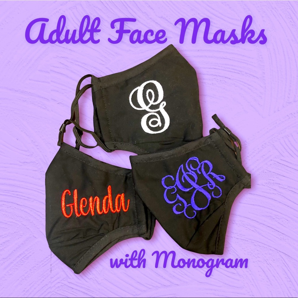 Adult Face Masks with Monogram